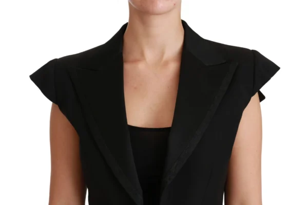 Dolce & Gabbana Women's Elegant Black Cropped Blazer Vest