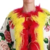 Dolce & Gabbana Women's Elegant Floral Cape Jacket with Fur Details