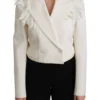 Dolce & Gabbana Women's Elegant White Double Breasted Blazer Jacket