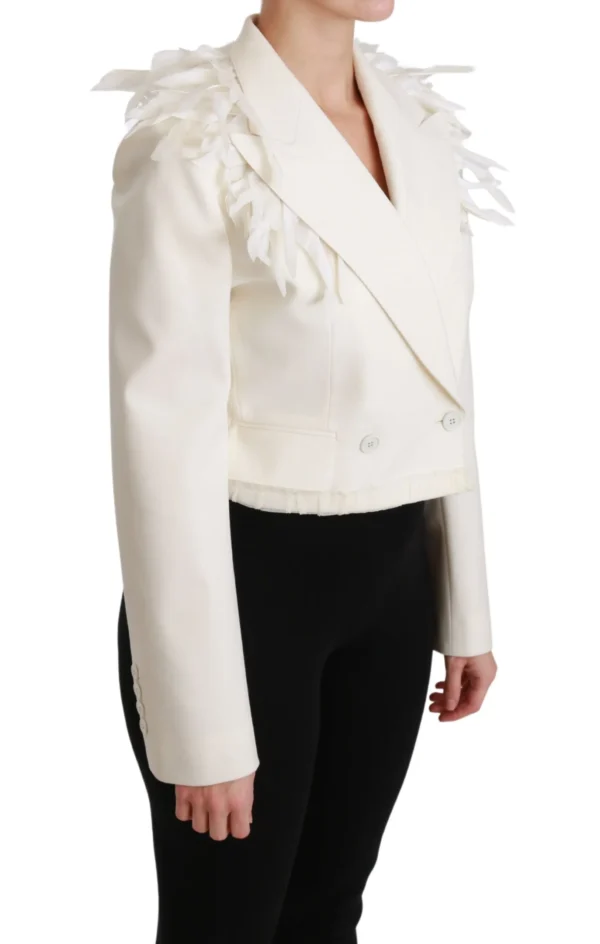 Dolce & Gabbana Women's Elegant White Double Breasted Blazer Jacket