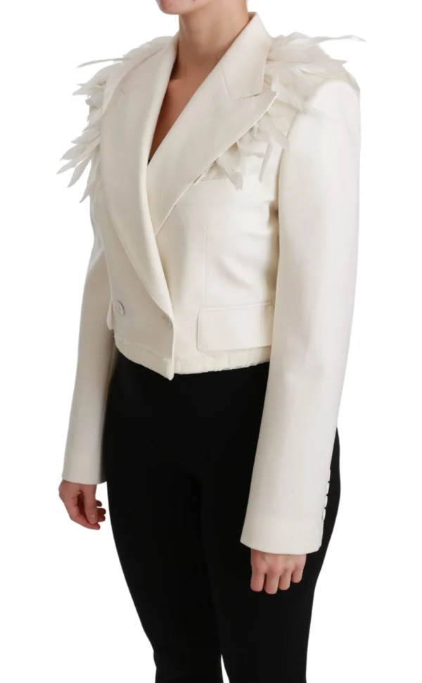 Dolce & Gabbana Women's Elegant White Double Breasted Blazer Jacket