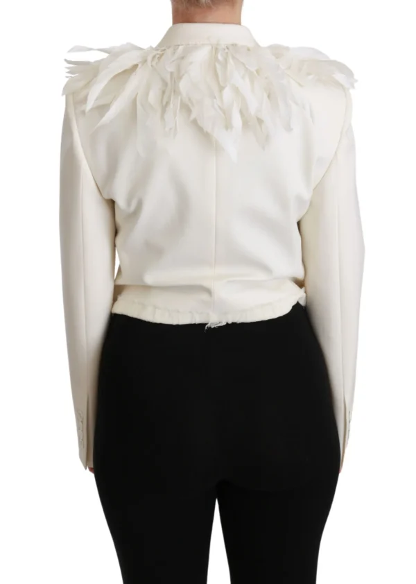 Dolce & Gabbana Women's Elegant White Double Breasted Blazer Jacket