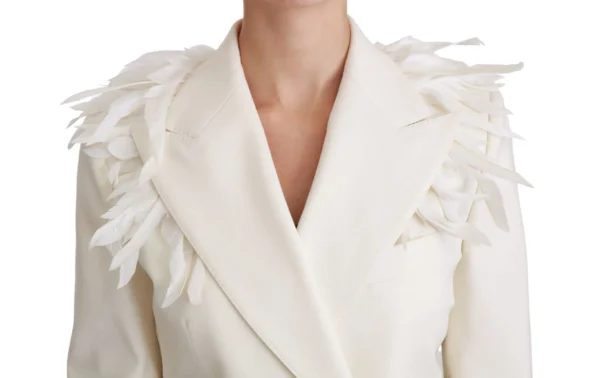 Dolce & Gabbana Women's Elegant White Double Breasted Blazer Jacket