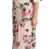 Dolce & Gabbana Women's Elegant Pink Velvet Rose Print Maxi Dress