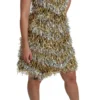 Dolce & Gabbana Women's Elegant Silver Layered Shift Mini Dress
