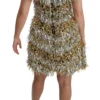 Dolce & Gabbana Women's Elegant Silver Layered Shift Mini Dress