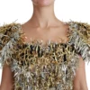 Dolce & Gabbana Women's Elegant Silver Layered Shift Mini Dress