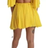Dolce & Gabbana Women's Silk Pleated A-line Mini Dress in Sunshine Yellow