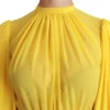 Dolce & Gabbana Women's Silk Pleated A-line Mini Dress in Sunshine Yellow