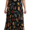 Dolce & Gabbana Women's Elegant Sea Shells Print Silk Midi Dress