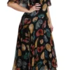 Dolce & Gabbana Women's Elegant Sea Shells Print Silk Midi Dress