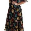 Dolce & Gabbana Women's Elegant Sea Shells Print Silk Midi Dress