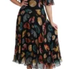 Dolce & Gabbana Women's Elegant Sea Shells Print Silk Midi Dress