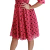 Dolce & Gabbana Women's Elegant Polka Dot A-Line Knee Length Dress