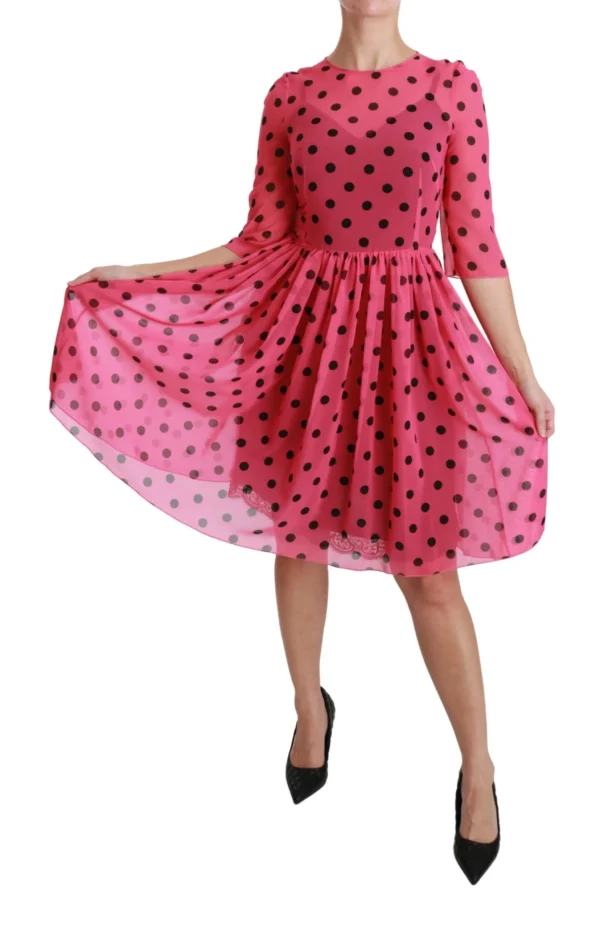 Dolce & Gabbana Women's Elegant Polka Dot A-Line Knee Length Dress