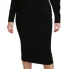 Dolce & Gabbana Women's Elegant Black Bodycon Sheath Midi Dress