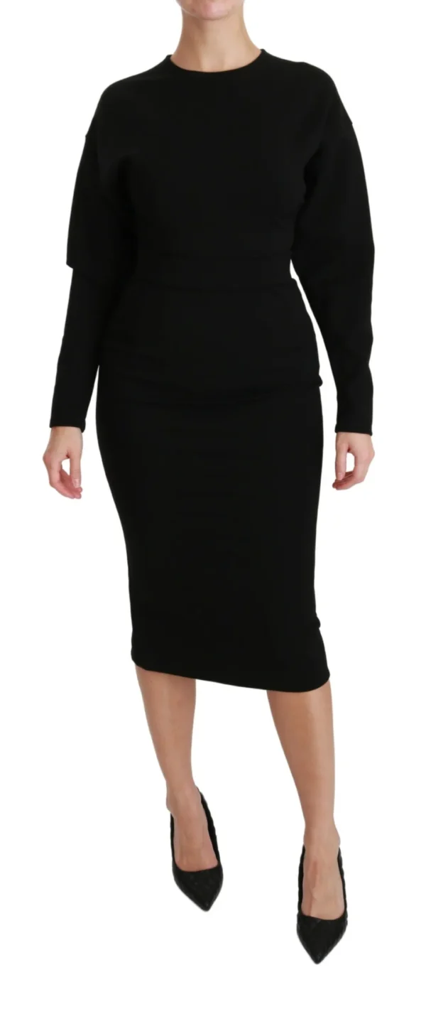 Dolce & Gabbana Women's Elegant Black Bodycon Sheath Midi Dress