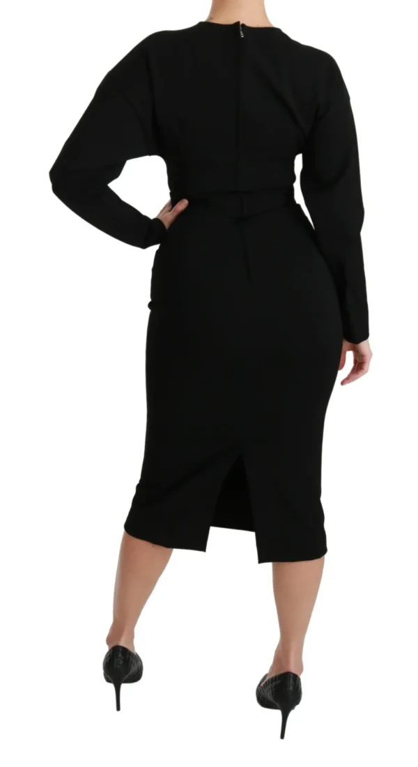 Dolce & Gabbana Women's Elegant Black Bodycon Sheath Midi Dress