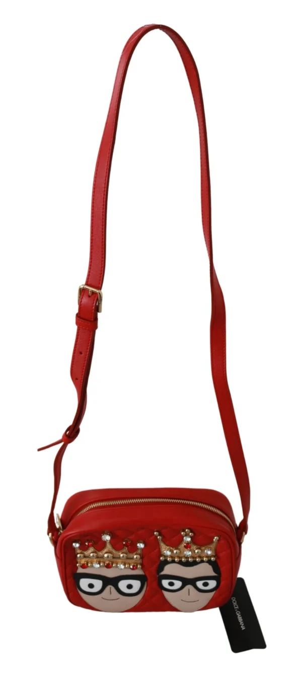 Dolce & Gabbana Women's Elegant Red Leather Crossbody Glam Bag