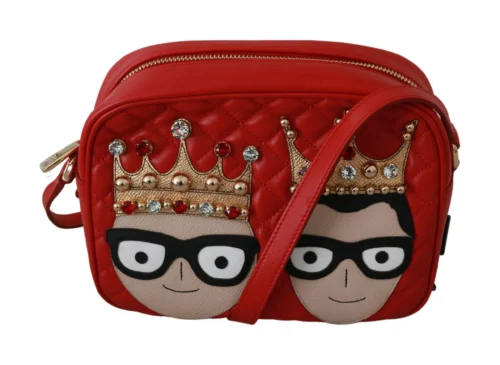 Dolce & Gabbana Women's Elegant Red Leather Crossbody Glam Bag