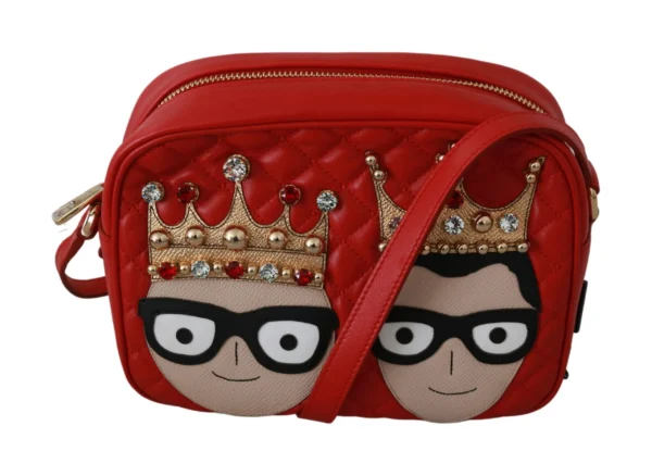 Dolce & Gabbana Women's Elegant Red Leather Crossbody Glam Bag