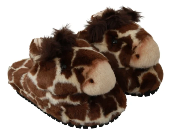 Dolce & Gabbana Women's Elegant Giraffe Pattern Slides for Sophisticated Comfort