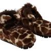 Dolce & Gabbana Women's Elegant Giraffe Pattern Slides for Sophisticated Comfort