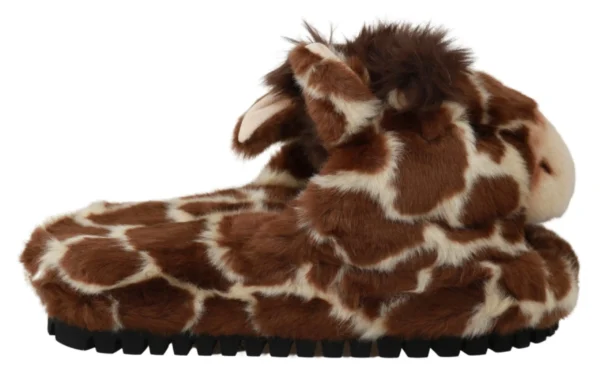 Dolce & Gabbana Women's Elegant Giraffe Pattern Slides for Sophisticated Comfort