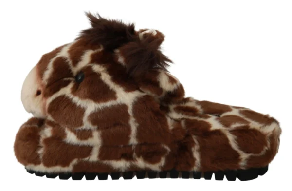 Dolce & Gabbana Women's Elegant Giraffe Pattern Slides for Sophisticated Comfort
