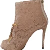 Dolce & Gabbana Women's Elegant Lace Stilettos with Crystal Accents