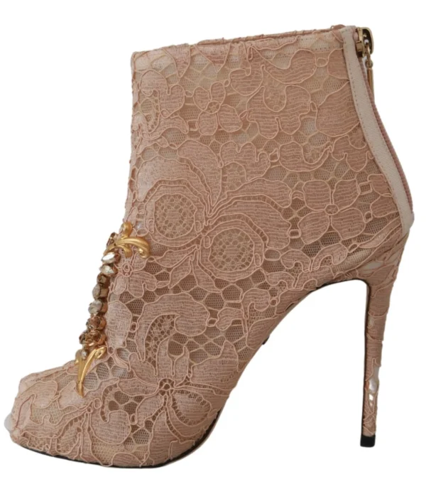 Dolce & Gabbana Women's Elegant Lace Stilettos with Crystal Accents