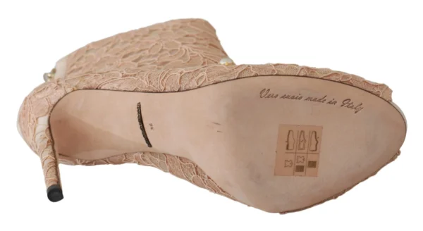 Dolce & Gabbana Women's Elegant Lace Stilettos with Crystal Accents