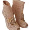 Dolce & Gabbana Women's Elegant Lace Stilettos with Crystal Accents