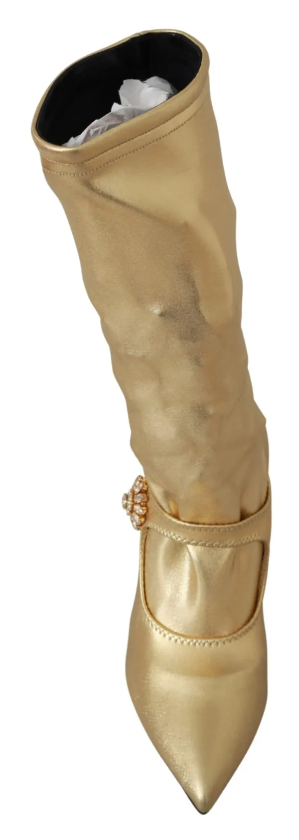 Dolce & Gabbana Women's Elegant Gold Crystal Booties