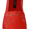 Dolce & Gabbana Women's Red Viscose Espadrilles Flat Shoes