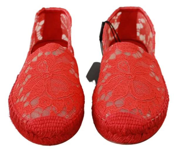 Dolce & Gabbana Women's Red Viscose Espadrilles Flat Shoes
