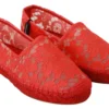 Dolce & Gabbana Women's Red Viscose Espadrilles Flat Shoes