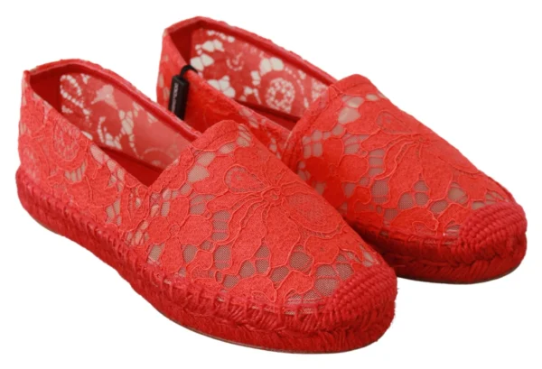 Dolce & Gabbana Women's Red Viscose Espadrilles Flat Shoes