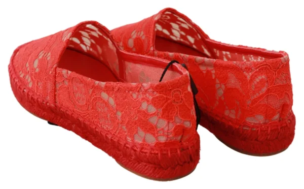 Dolce & Gabbana Women's Red Viscose Espadrilles Flat Shoes