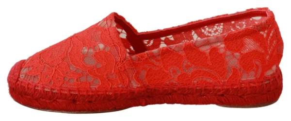 Dolce & Gabbana Women's Red Viscose Espadrilles Flat Shoes