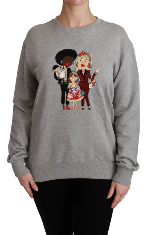 Dolce & Gabbana Women's Elegant Multicolor Embroidered Crew-neck Sweater