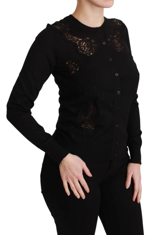 Dolce & Gabbana Women's Elegant Cashmere Silk Blend Lace Cardigan