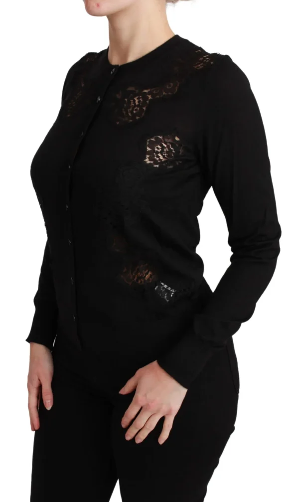 Dolce & Gabbana Women's Elegant Cashmere Silk Blend Lace Cardigan