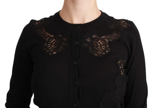 Dolce & Gabbana Women's Elegant Cashmere Silk Blend Lace Cardigan