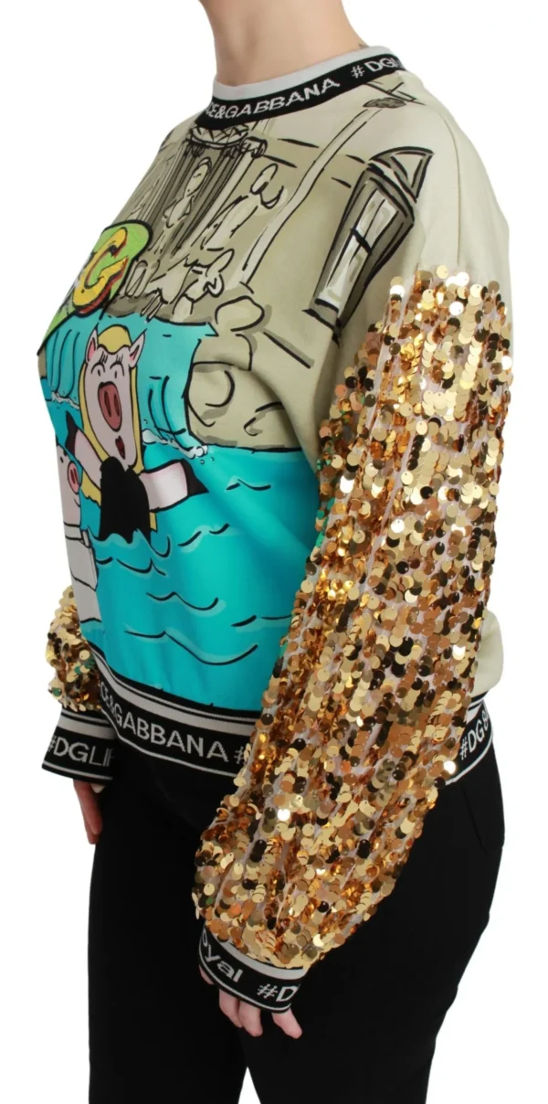 Dolce & Gabbana Women's Chic Multicolor Motive Sequined Sweater