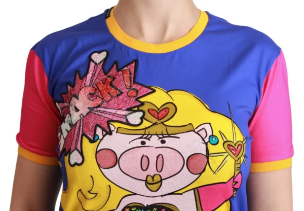 Dolce & Gabbana Women's Chic Crewneck Cotton Tee with Supergirl Motive