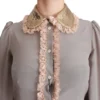 Dolce & Gabbana Women's Elegant Silk Blend Sequin Collar Shirt