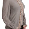 Dolce & Gabbana Women's Elegant Silk Blend Sequin Collar Shirt
