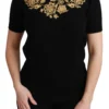 Dolce & Gabbana Women's Elegant Cashmere Sweater with Gold Lace Embroidery
