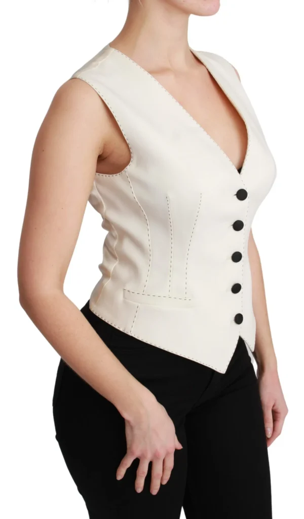 Dolce & Gabbana Women's Elegant Sleeveless Wool-Silk Blend Vest